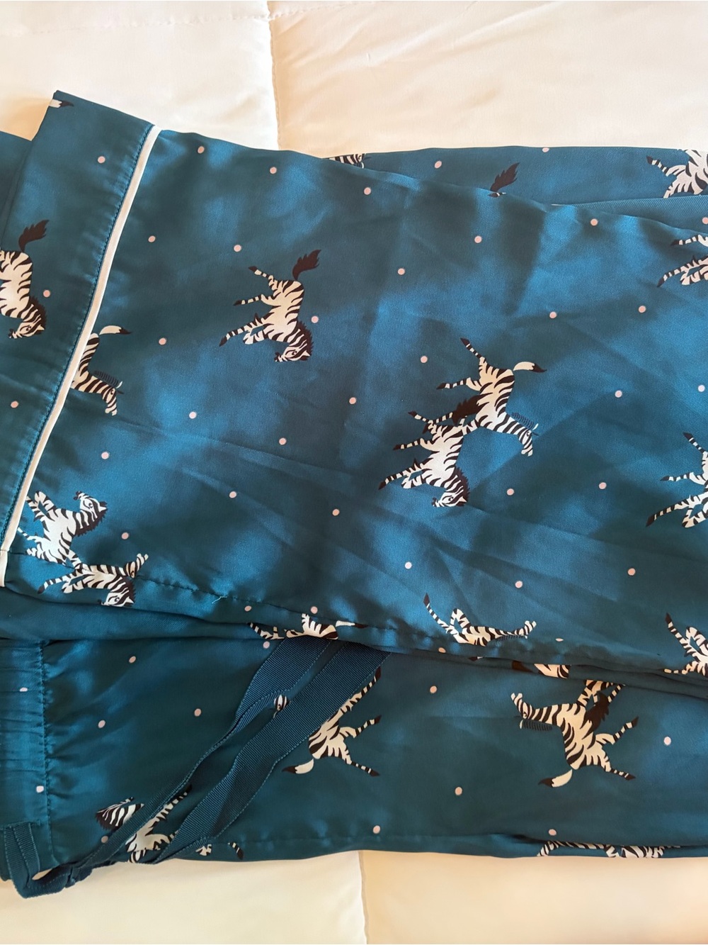 LOFT Teal Zebra Print Pajama Pants
